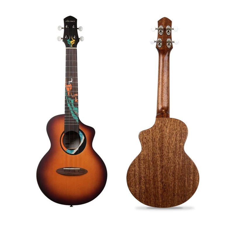 AKAMA Premium Acoustic Ukulele, Solid Sitka Spruce Top, Easy-to-Play for Beginners, Students & Adults, Rich Warm Tone, Professional Quality, Gig Bag Included