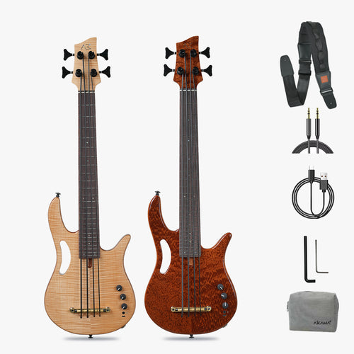 AKAMA Nylon String Mini Bass - Compact & Portable for Beginners & Pros, 31.5-inch, Ideal for Travel & Practice