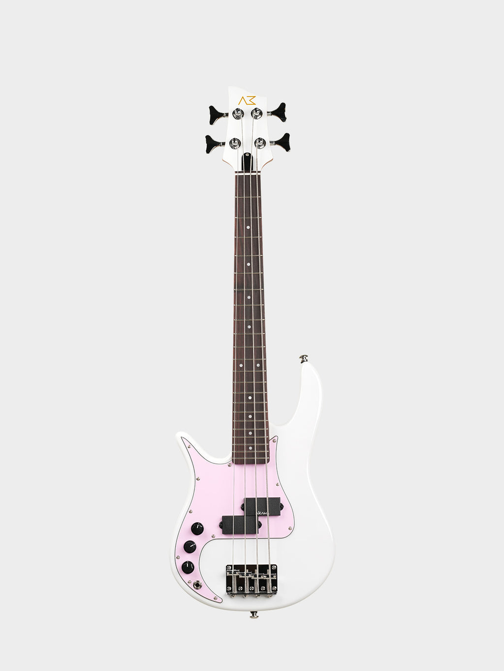 Left-Handed AKAMA Mini Groove-T Bass | 33" Travel Size, Pearl White Limited Edition