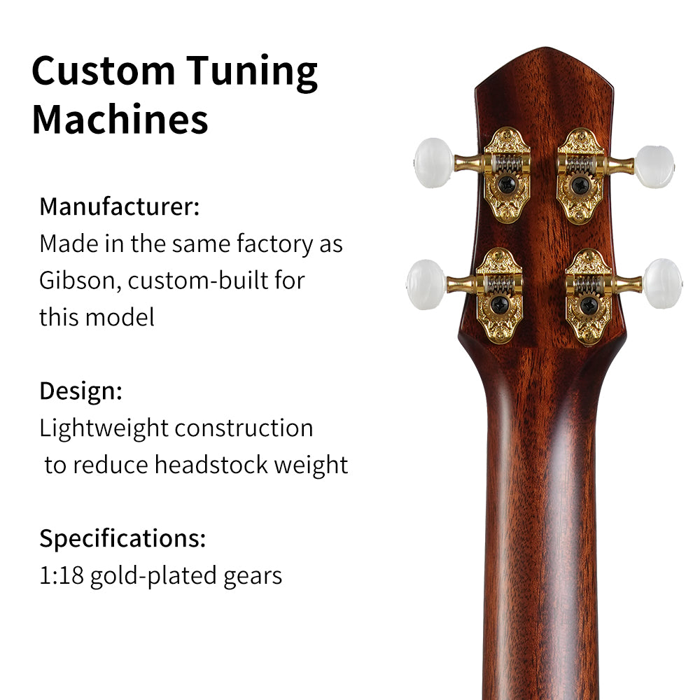 AKAMA Solid Wood Ukulele, Carbon Fiber Top with Solid Rosewood Back & Sides, Chinese-Inspired Yin Yang Design, Premium Acoustic Ukulele for Beginners & Adults, Gig Bag Included
