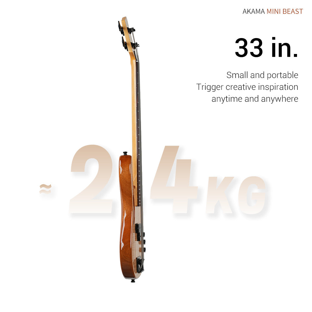 AKAMA MINI BEAST  Mini Bass travel bass - ultra-lightweight silent portable electro-acoustic bass high - quality, portable bass for music lovers