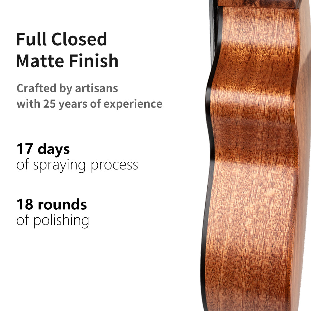 AKAMA Premium Acoustic Ukulele, Solid Sitka Spruce Top, Easy-to-Play for Beginners, Students & Adults, Rich Warm Tone, Professional Quality, Gig Bag Included