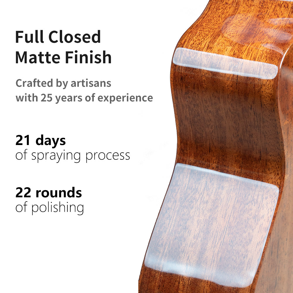 AKAMA CHAN Series Tenor Ukulele 26 Inch, All Solid Mahogany Professional Ukelele with Carbon Fluorocarbon Strings, Complete Starter Kit for Adults Fingerstyle Players, Matte Finish with Gig Bag Tuner Strap