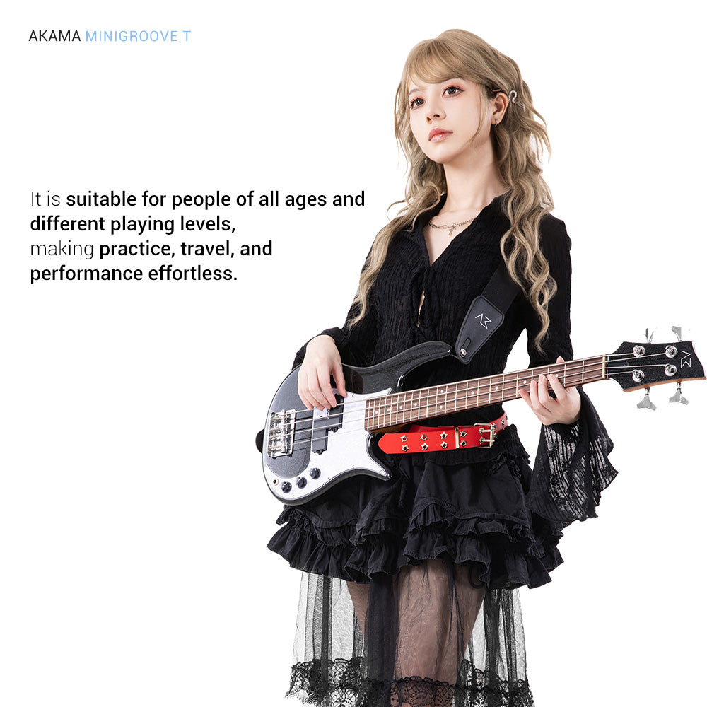 AKAMA MINI GROOVE T  Mini Bass -pbass  33 Inch, 2.4KG, with High - Sensitivity Pickup, for Beginners & All - Style Play