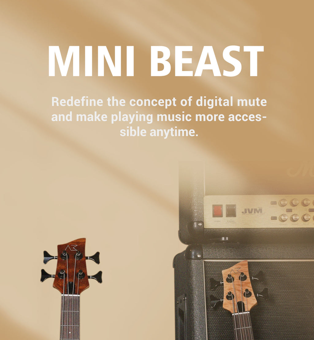 AKAMA MINI BEAST  Mini Bass travel bass - ultra-lightweight silent portable electro-acoustic bass high - quality, portable bass for music lovers