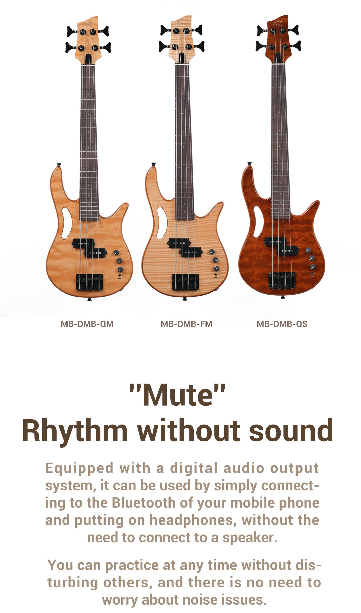 AKAMA MINI BEAST  Mini Bass travel bass - ultra-lightweight silent portable electro-acoustic bass high - quality, portable bass for music lovers
