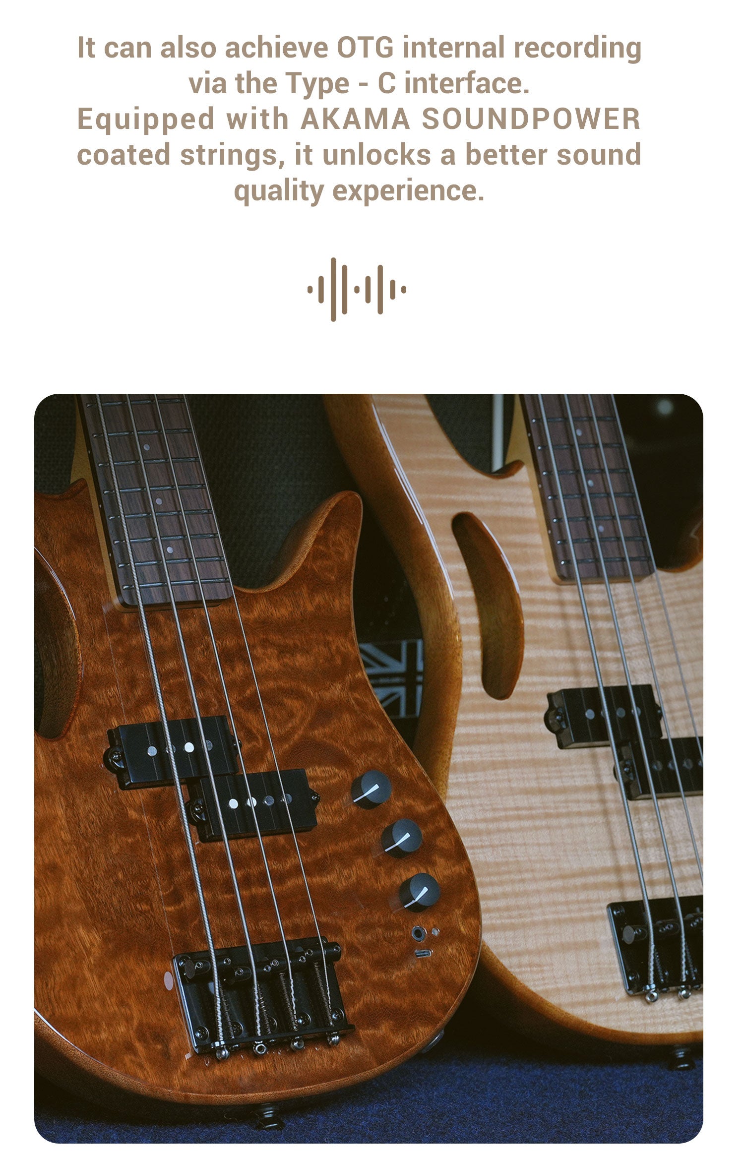 AKAMA MINI BEAST  Mini Bass travel bass - ultra-lightweight silent portable electro-acoustic bass high - quality, portable bass for music lovers