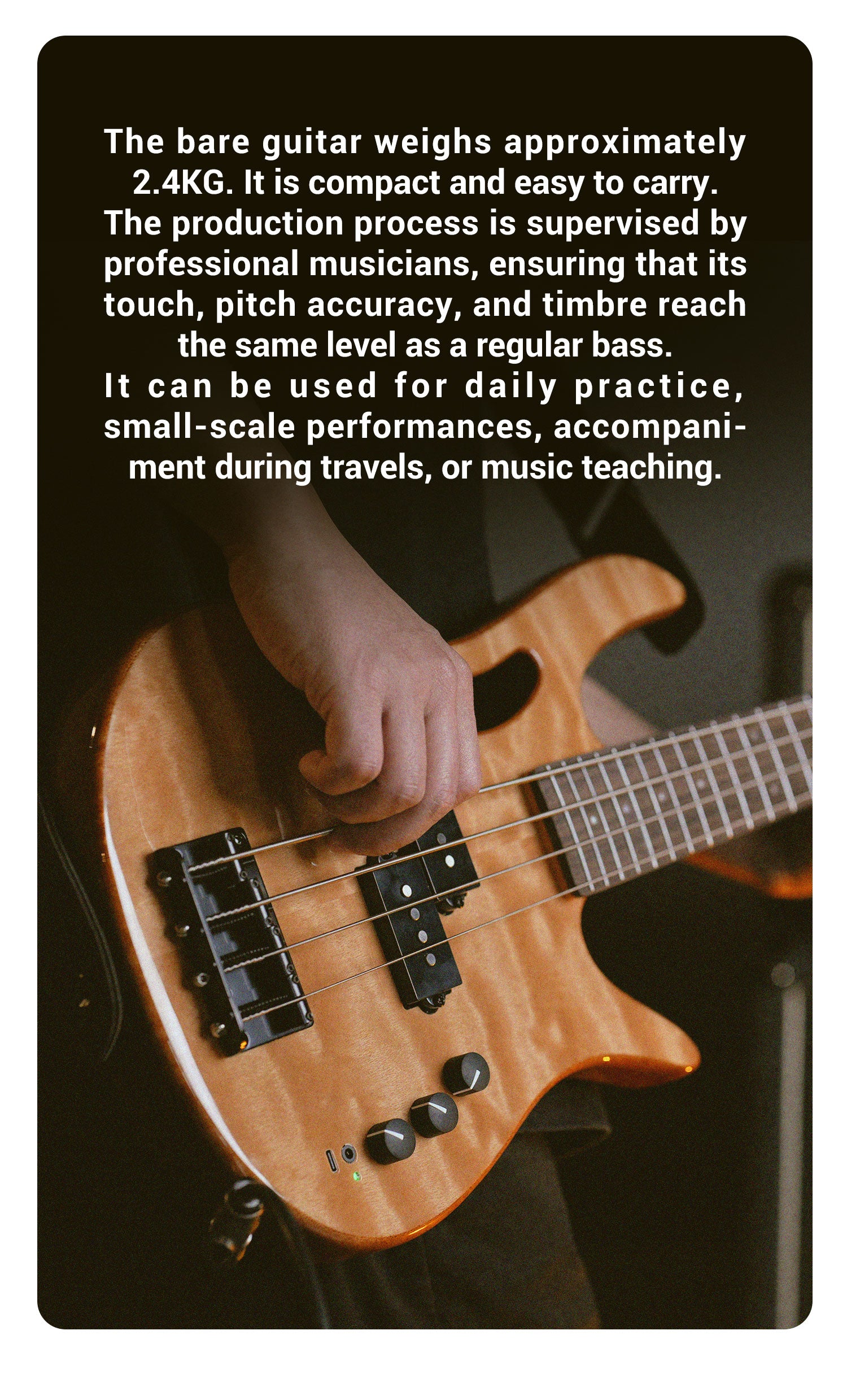 AKAMA MINI BEAST  Mini Bass travel bass - ultra-lightweight silent portable electro-acoustic bass high - quality, portable bass for music lovers
